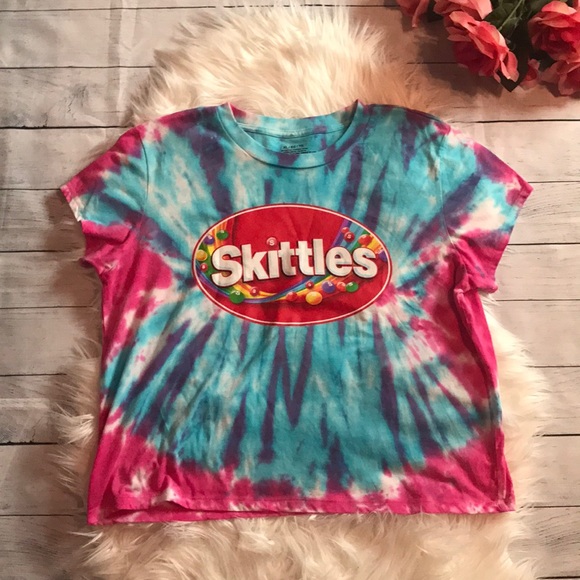 Mad Engine Tops - Mad Engine Skittles Tie Dye Cropped Tee